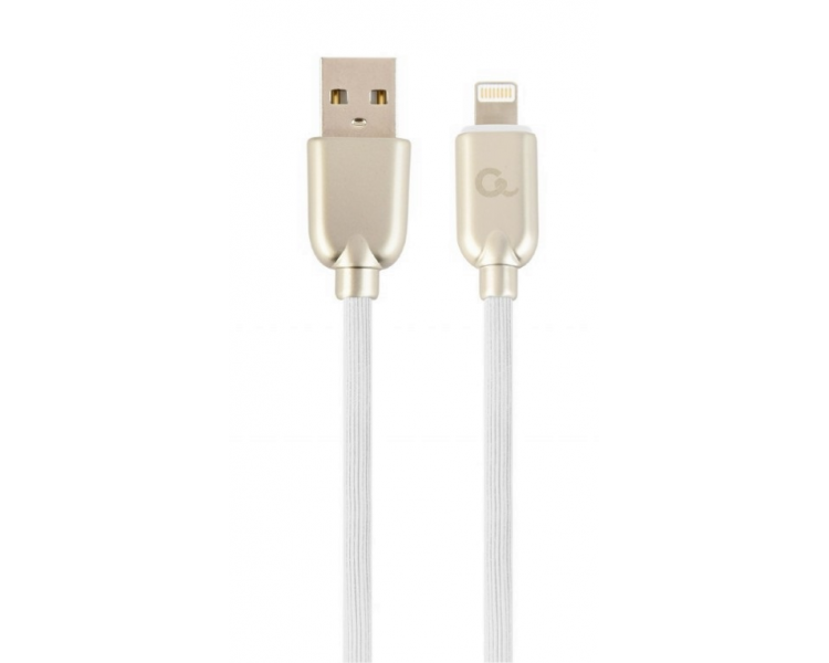 CABLE DE DATOS Y CARGA GEMBIRD 8 PINES DE CAUCHO PREMIUM 1 M BLANCO