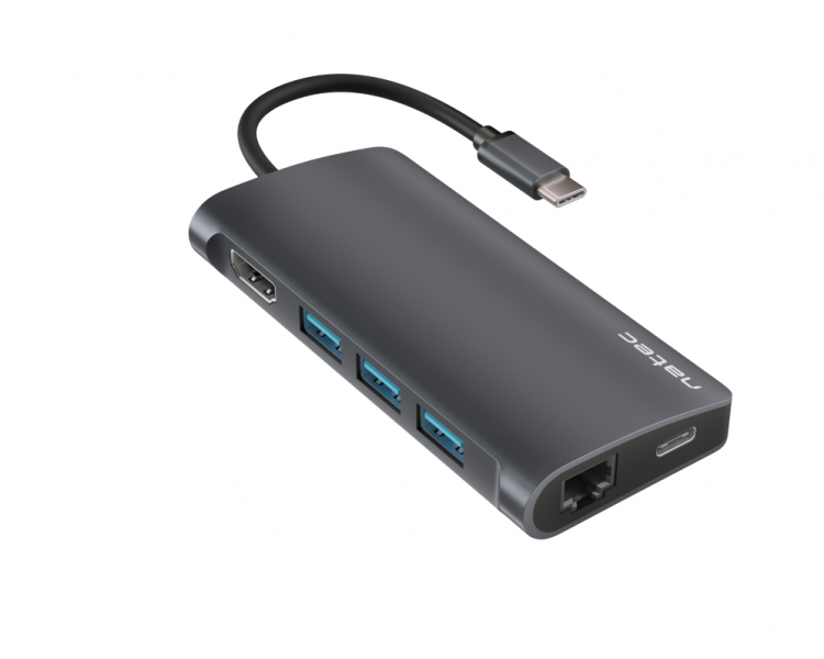 ADAPTADOR NATEC FOWLER 2 USB C A 3XUSB 30HDMI 4KRJ45SDMSD