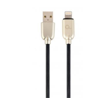 CABLE DE DATOS Y CARGA GEMBIRD 8 PINES DE CAUCHO PREMIUM 2M NEGRO