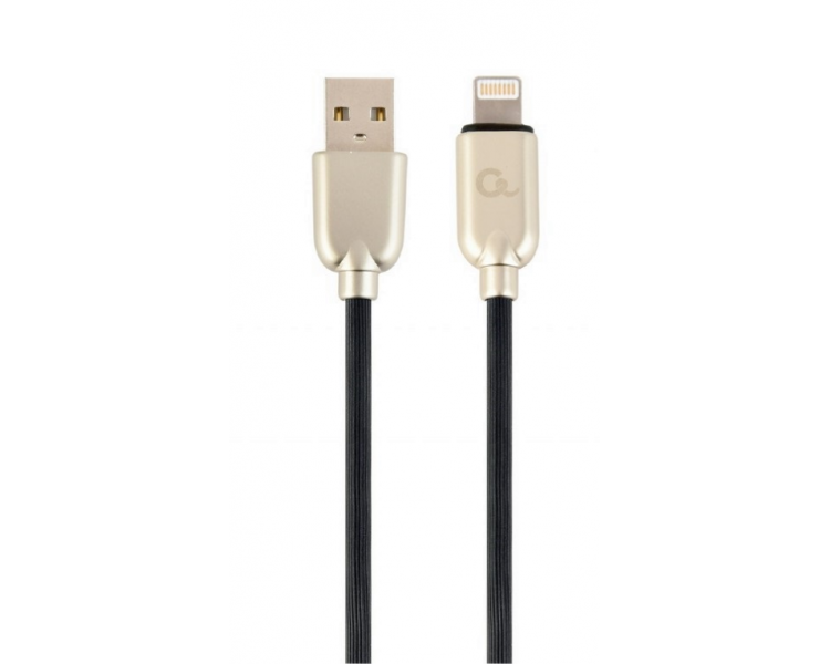 CABLE DE DATOS Y CARGA GEMBIRD 8 PINES DE CAUCHO PREMIUM 2M NEGRO