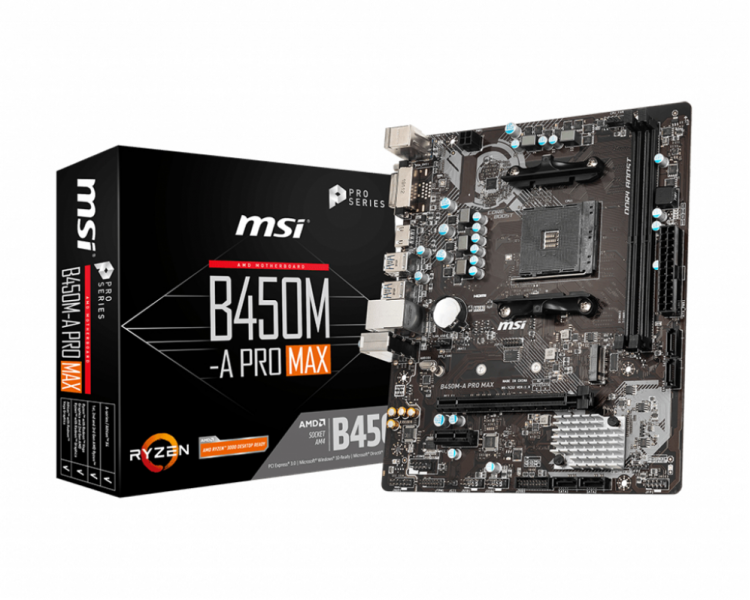 PLACA BASE MSI B450M A PRO MAX AM4 MATX 2XDDR4