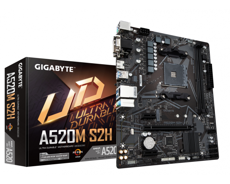 PLACA BASE GIGABYTE A520M S2H AM4 MATX 2XDDR4