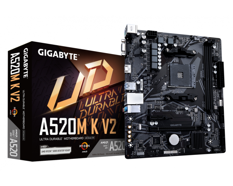 PLACA BASE GIGABYTE A520M K V2 AM4 MATX 2XDDR4