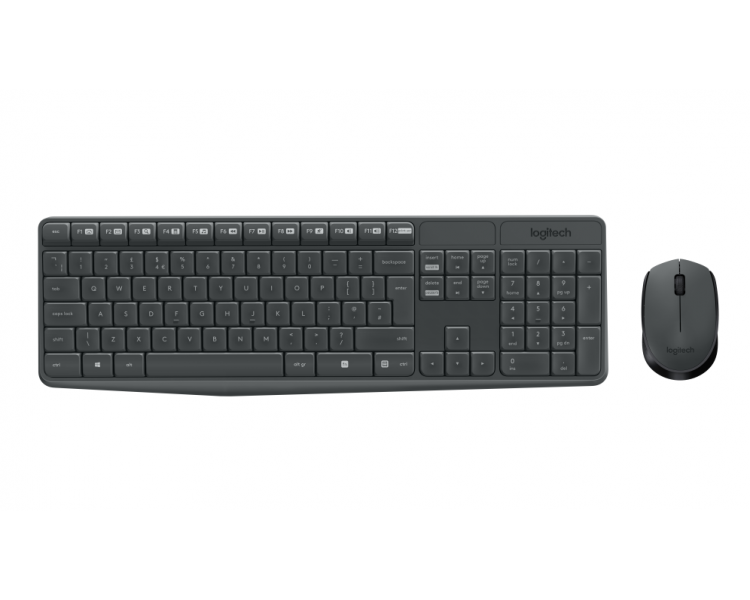 COMBO TECLADO RATON LOGITECH MK235 RF INALAMBRICO GRIS