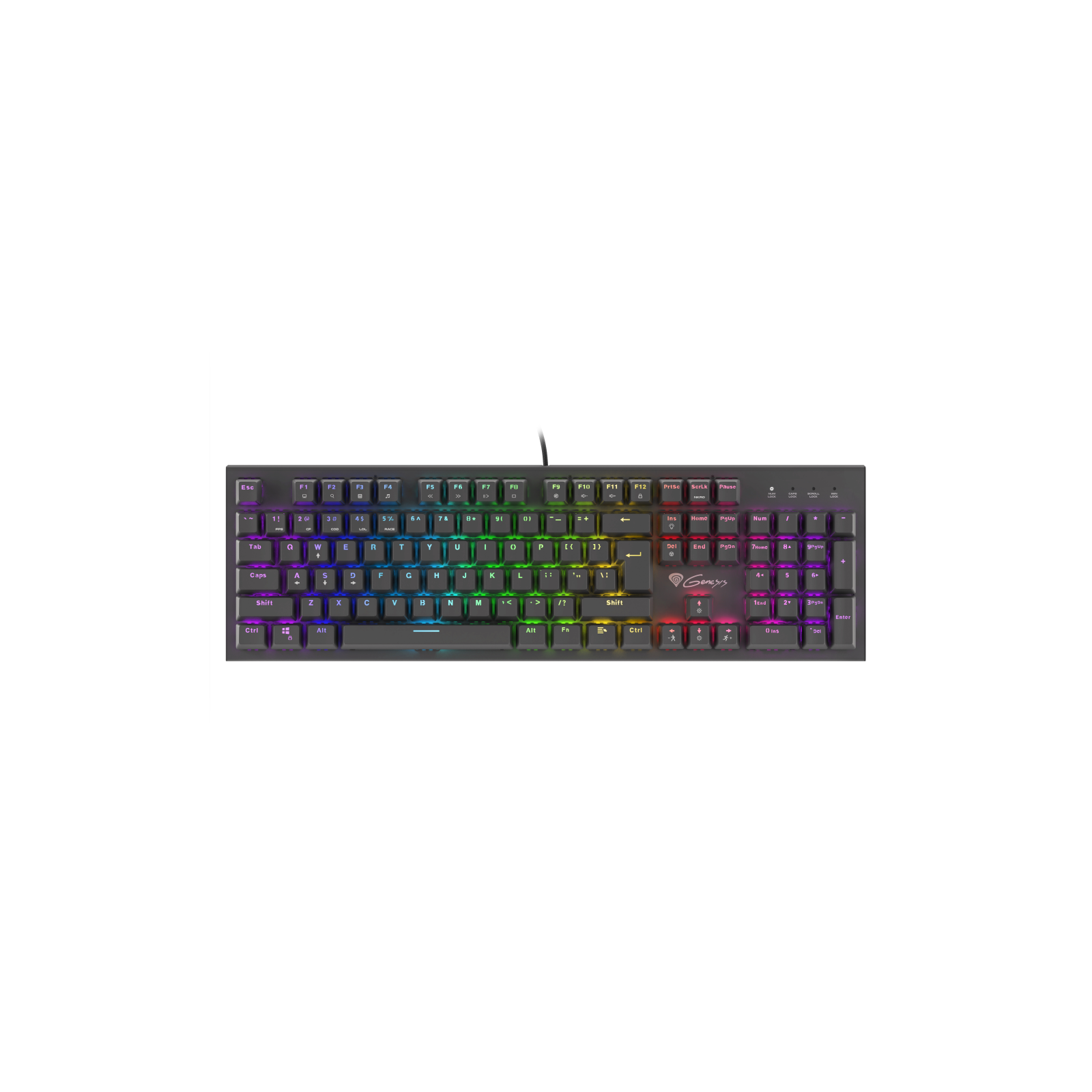 TECLADO GAMING GENESIS THOR 300 RGB MECANICO SWITCH OUTEMU MARRON