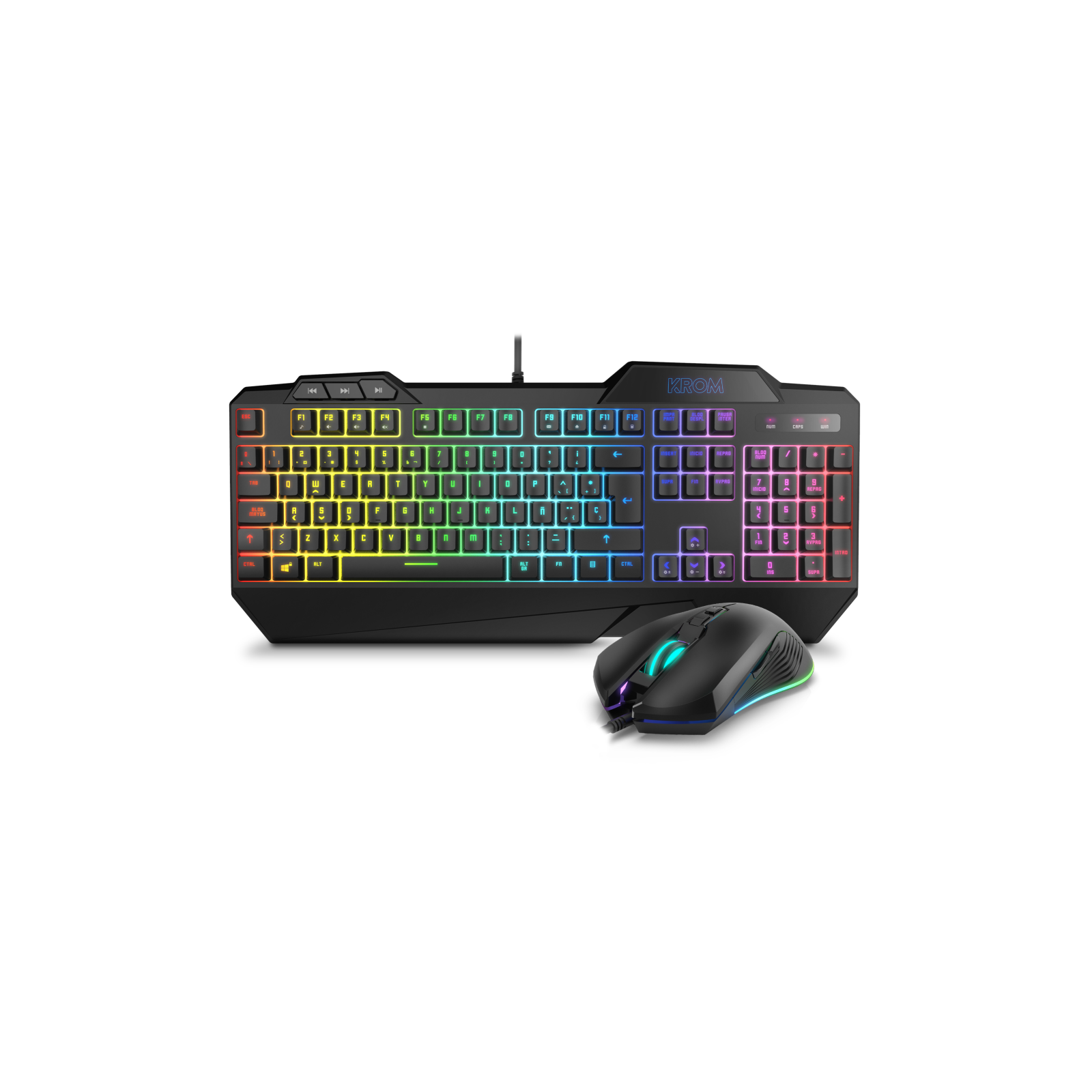 PACK KROM TECLADO SEMIMECANICO Y RATON KRUSHER SP