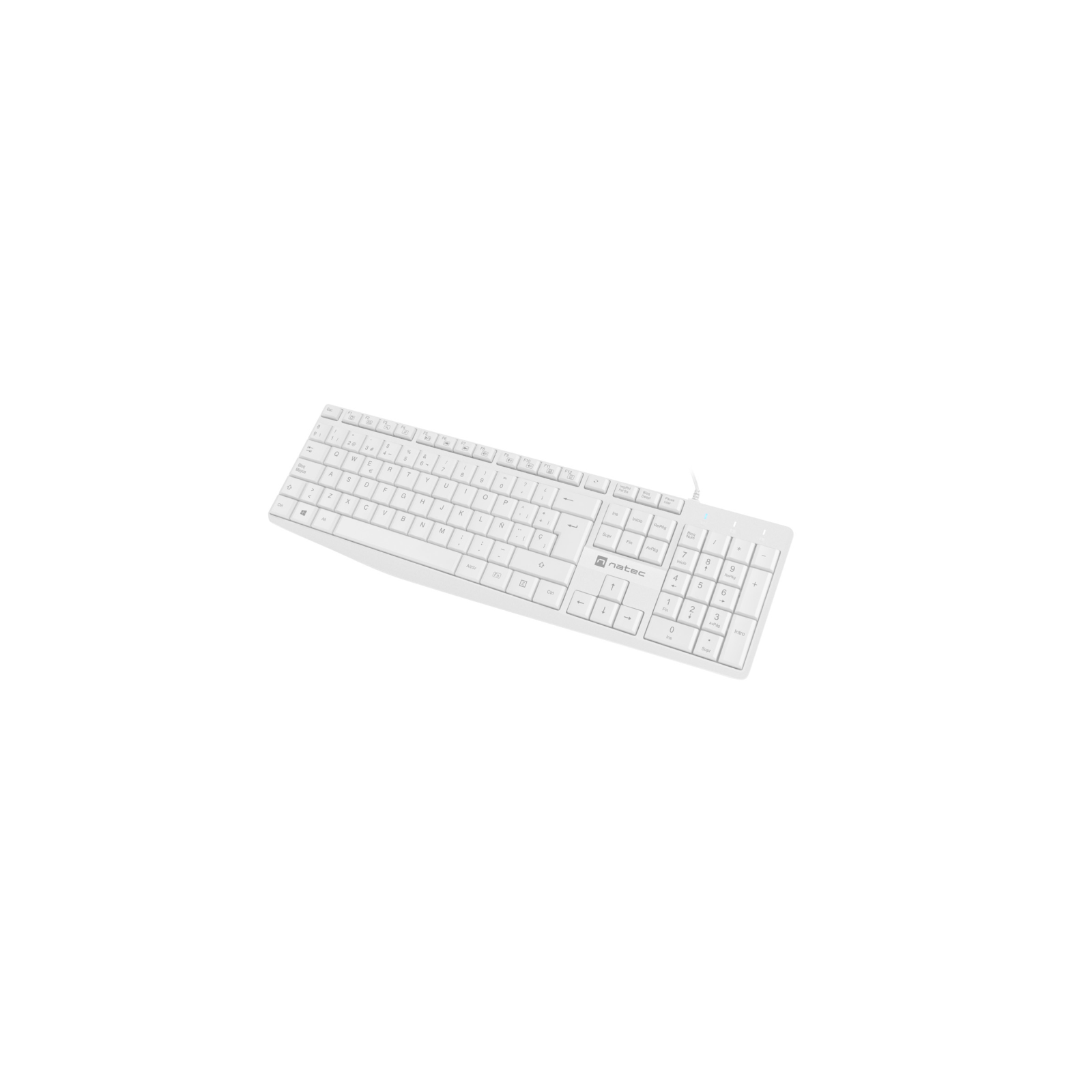 TECLADO NATEC NAUTILUS SLIM LAYOUT 106 TECLAS BLANCO