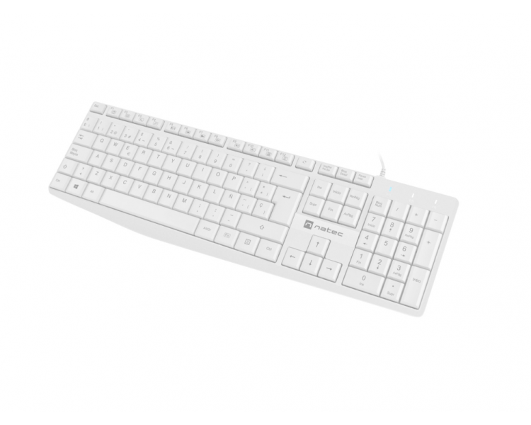 TECLADO NATEC NAUTILUS SLIM LAYOUT 106 TECLAS BLANCO