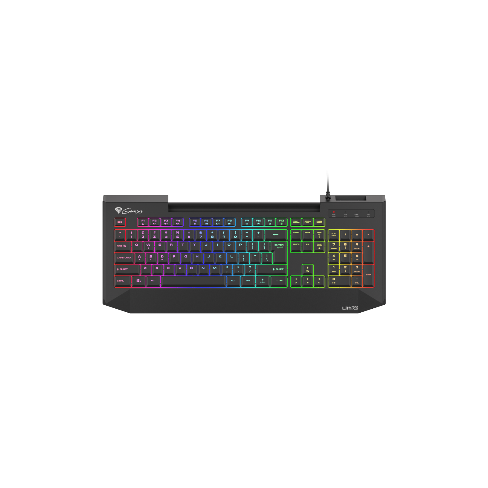 TECLADO GAMING GENESIS LITH 400 RGB SLIM SWITCH X SCISSOR MULTIMEDIA