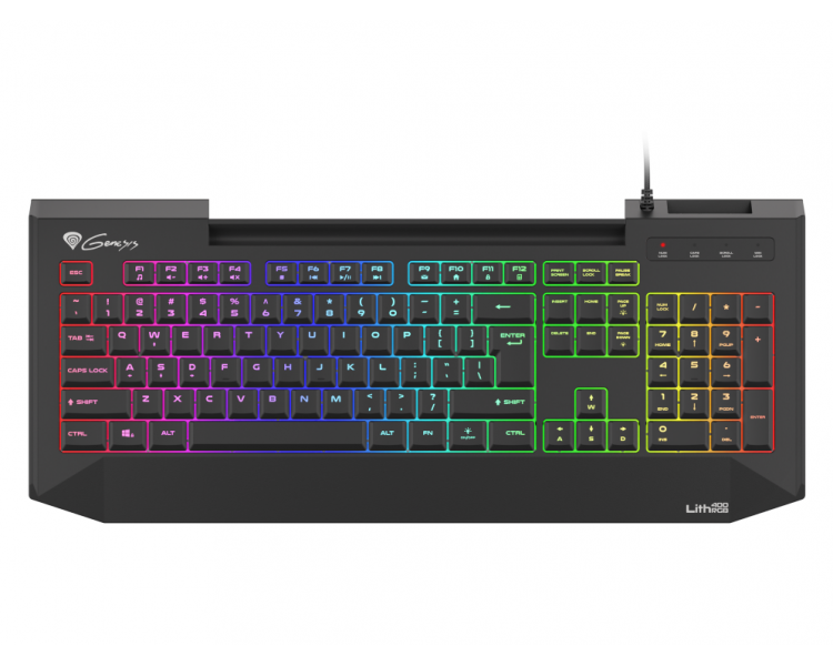 TECLADO GAMING GENESIS LITH 400 RGB SLIM SWITCH X SCISSOR MULTIMEDIA