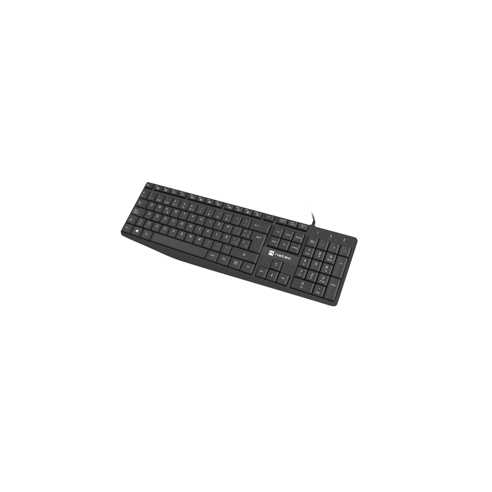 TECLADO NATEC NAUTILUS SLIM LAYOUT 106 TECLAS NEGRO