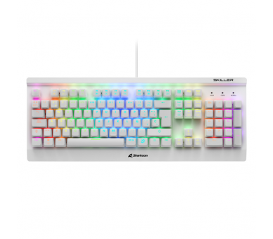 TECLADO GAMING SHARKOON SGK3 MECANICO RGB USB RED SWITCH BLANCO