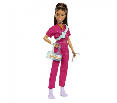 Muneca barbie mattel mono rosa