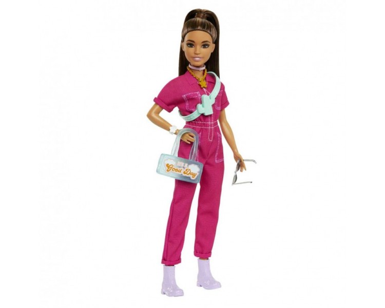 Muneca barbie mattel mono rosa