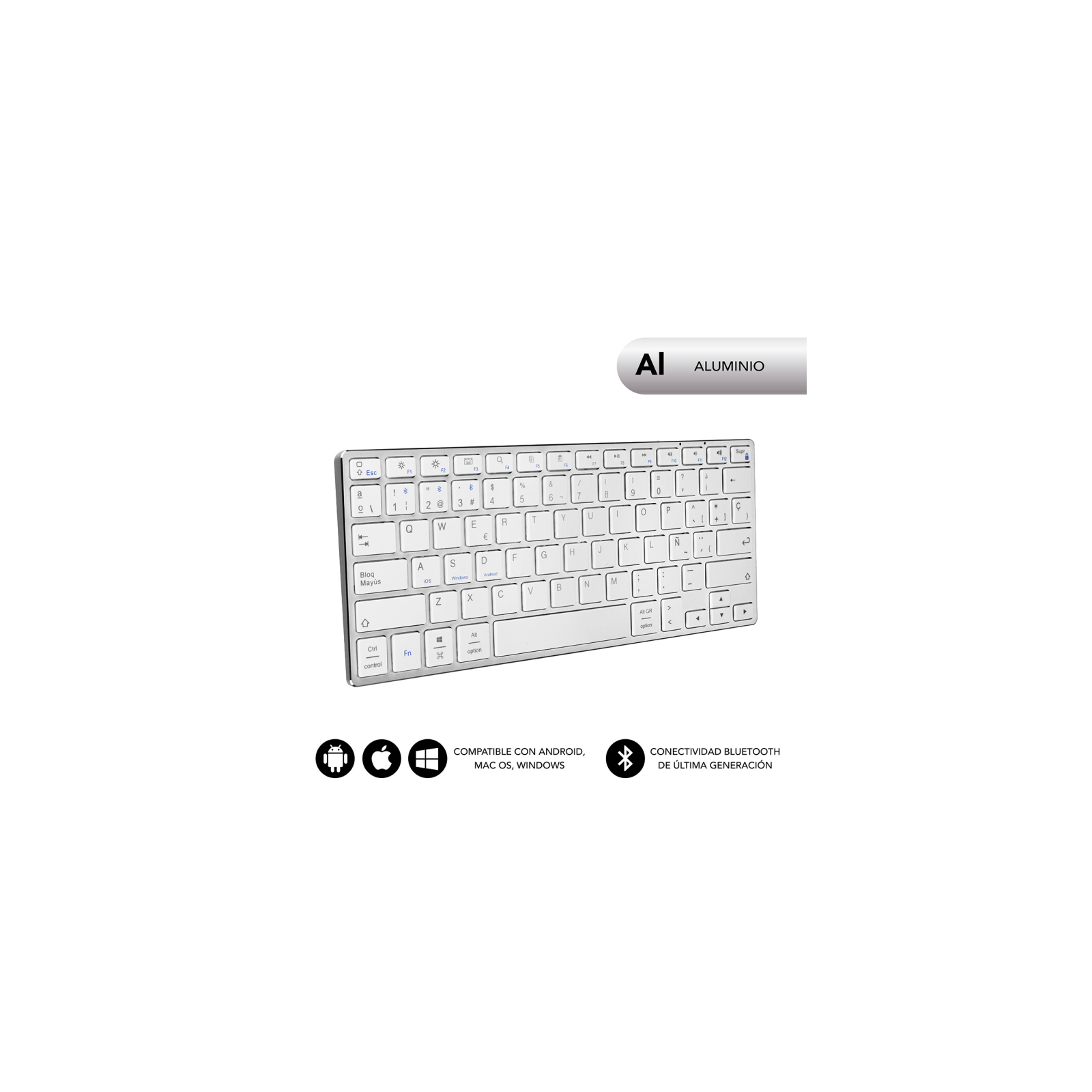 TECLADO SUBBLIM KEYBOARD ADVANCE COMPACT SILVER