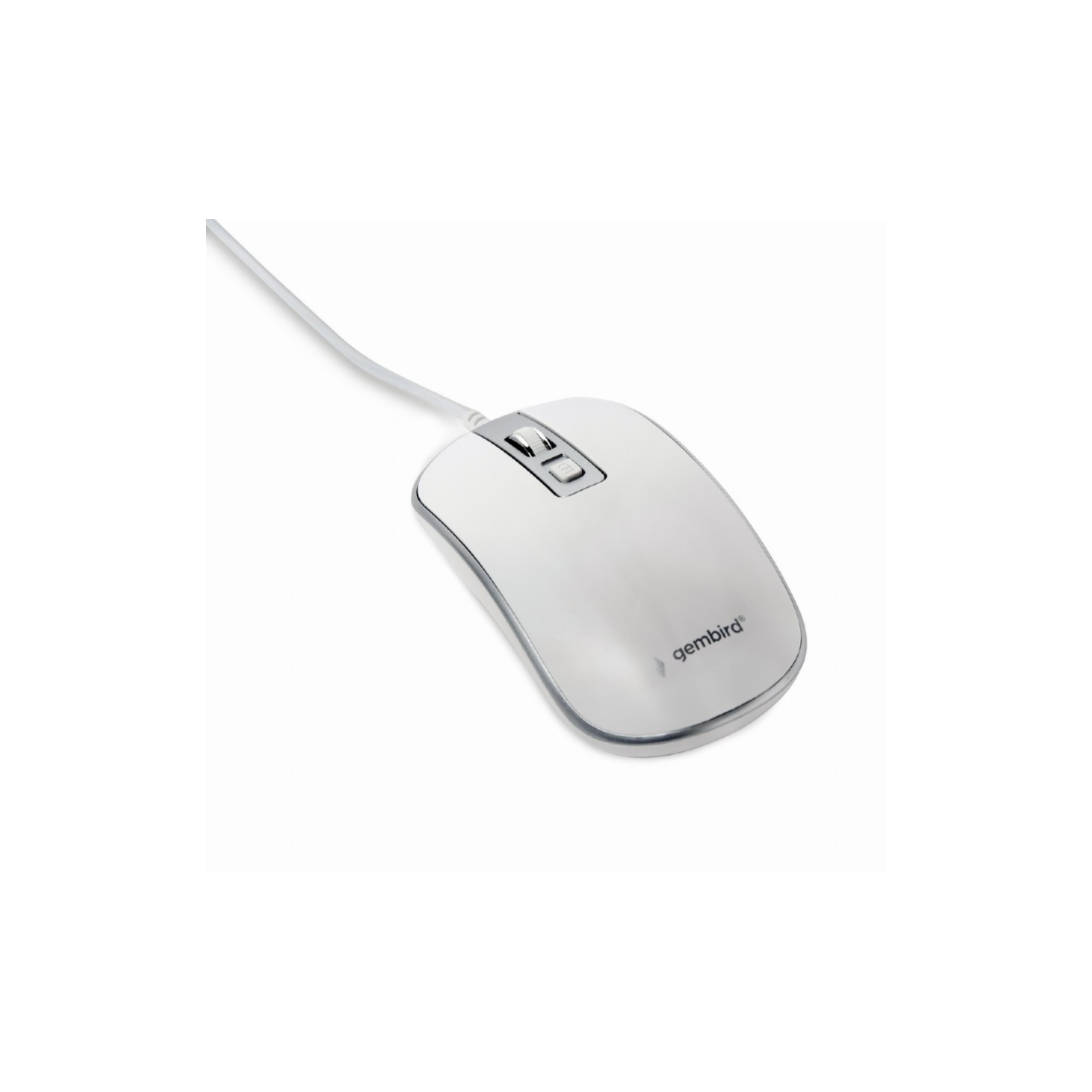 RATON GEMBIRD WIRED OPTICAL MOUSE USB WHITE SILVER