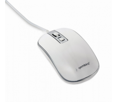 RATON GEMBIRD WIRED OPTICAL MOUSE USB WHITE SILVER