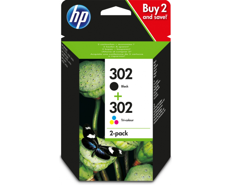 TINTA HP 302 PACK AHORRO NEGROTRI COLOR X 2