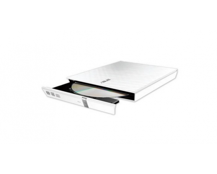 LECTOR GRABADOR CD DVD SLIM ASUS SDRW 08D2S U EXTERNO BLANCO