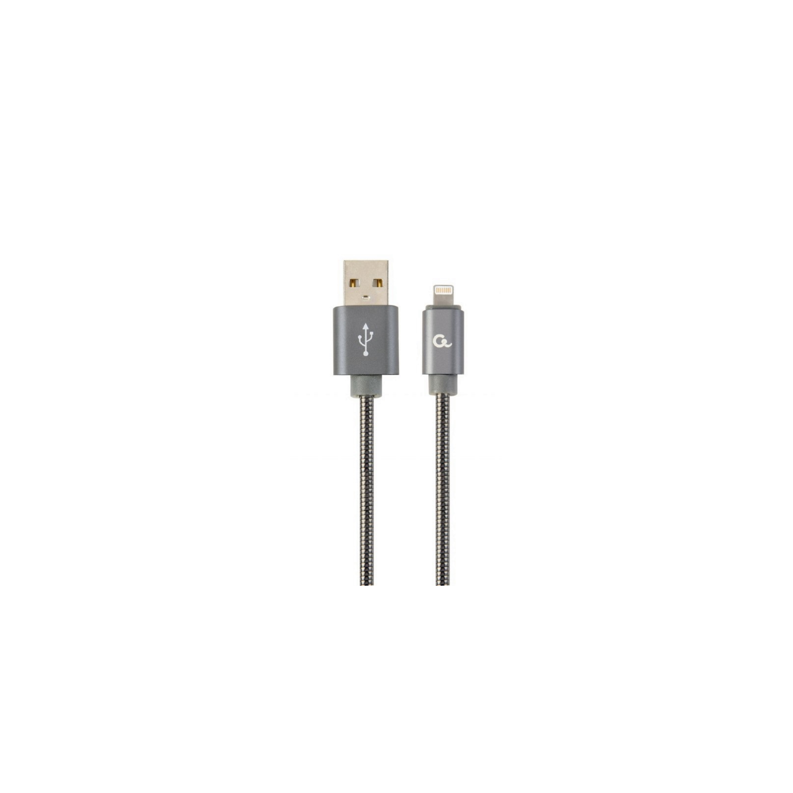 CABLE DE DATOS Y CARGA PREMIUM GEMBIRD 8 PINES METAL EN ESPIRAL 1 M GRIS