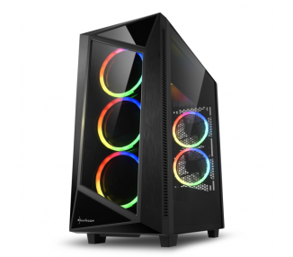 CAJA ATX SHARKOON REV200 2XUSB30 RGB SIN FUENTE NEGRO