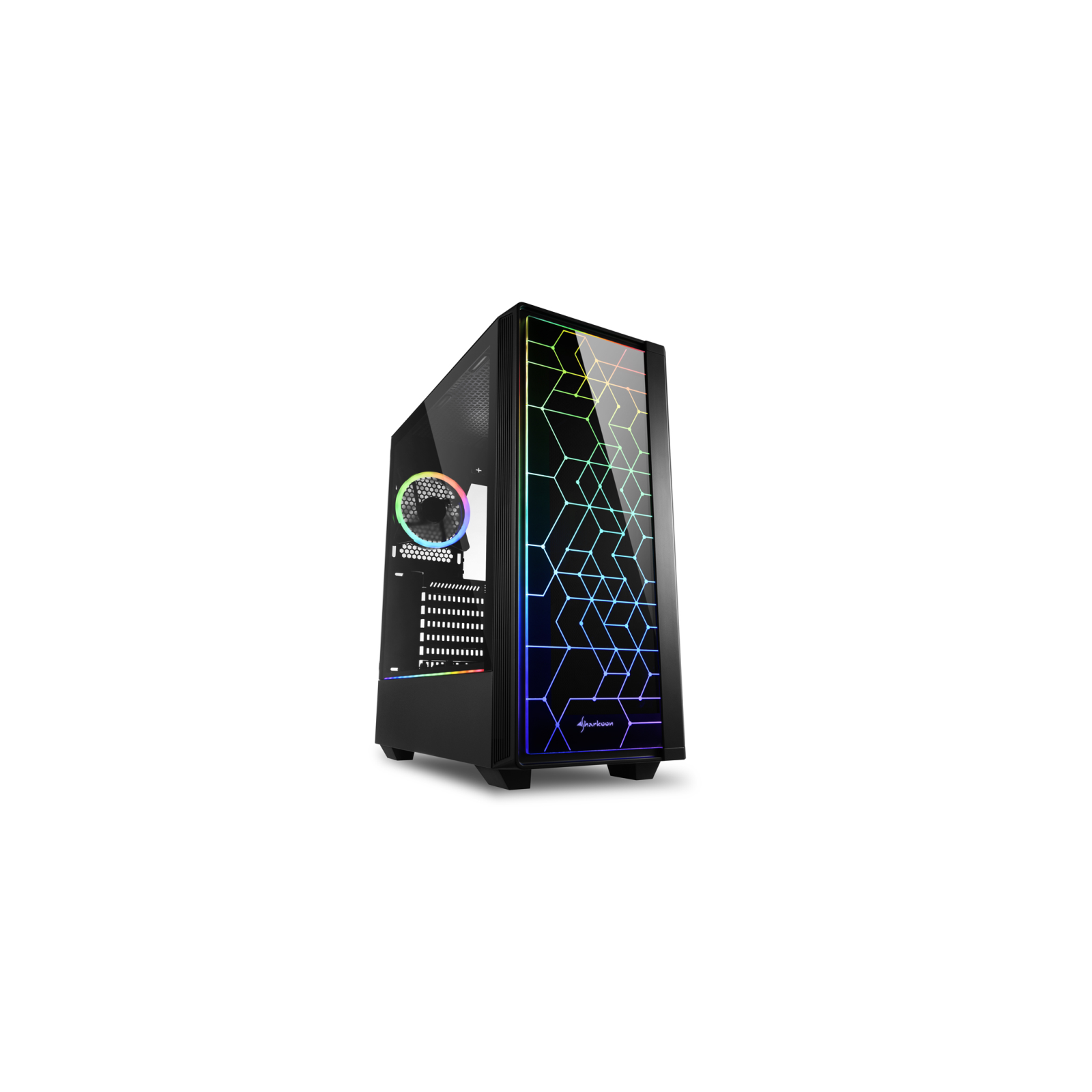 CAJA SHARKOON LIT 100 ATX 2XUSB30 RGB SIN FUENTE NEGRO