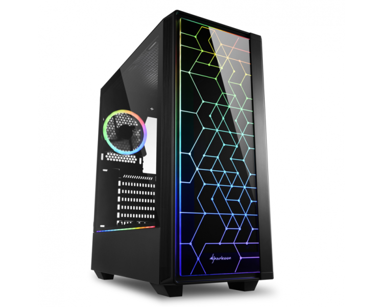 CAJA SHARKOON LIT 100 ATX 2XUSB30 RGB SIN FUENTE NEGRO