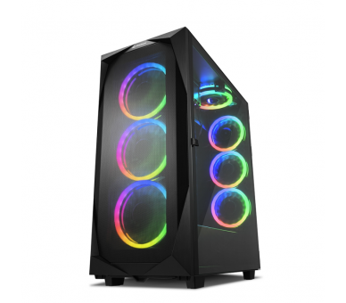 CAJA ATX SHARKOON REV300 2XUSB30 RGB SIN FUENTE NEGRO