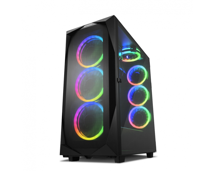 CAJA ATX SHARKOON REV300 2XUSB30 RGB SIN FUENTE NEGRO