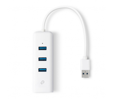 ADAPTADOR TP LINK USB 30 A ETHERNET GIGA CON 3 PORT USB 30