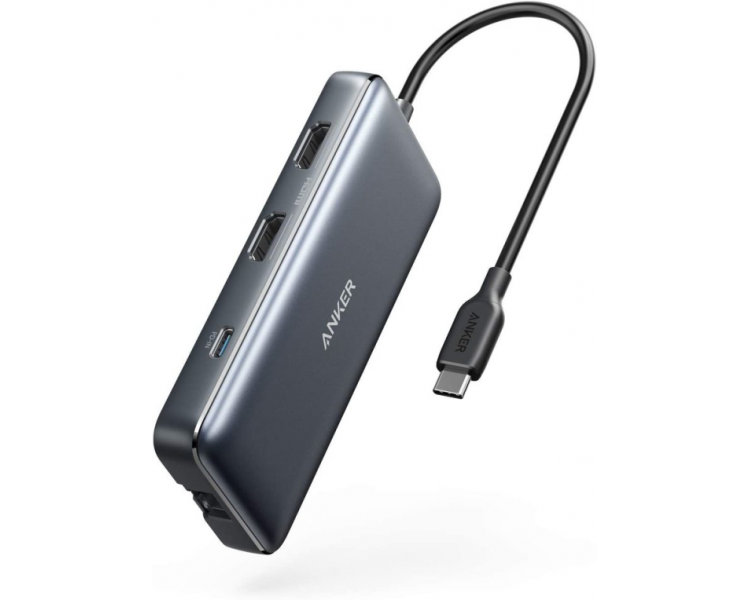 HUB USB ANKER TIPO C A 2xUSB 30 2xHDMI 1xSDmicroSD 1xETHERNET 1xTIPO C NEGRO