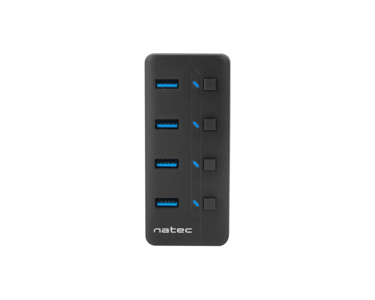 HUB NATEC MANTIS 2 USB 30 4 PUERTOS ON OFF CON ALIMENTADOR