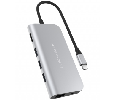 HUB HYPERDRIVE POWER 9 EN 1 USB C PLATA