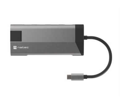 ADAPTADOR NATEC FOWLER PLUS USB C 3XUSB 30HDMI 4KUSB C PDRJ45SDMSD