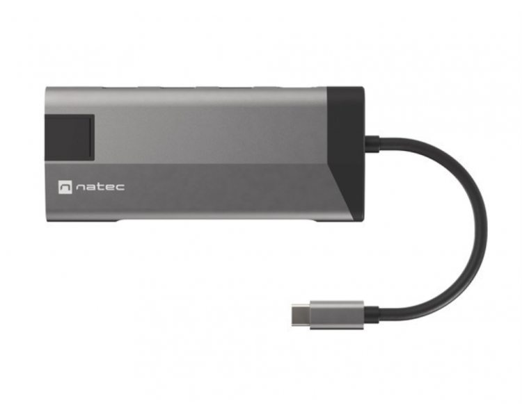 ADAPTADOR NATEC FOWLER PLUS USB C 3XUSB 30HDMI 4KUSB C PDRJ45SDMSD