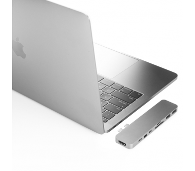 HUB HYPERDRIVE PRO 8 EN 2 USB C MACBOOK PRO PLATA