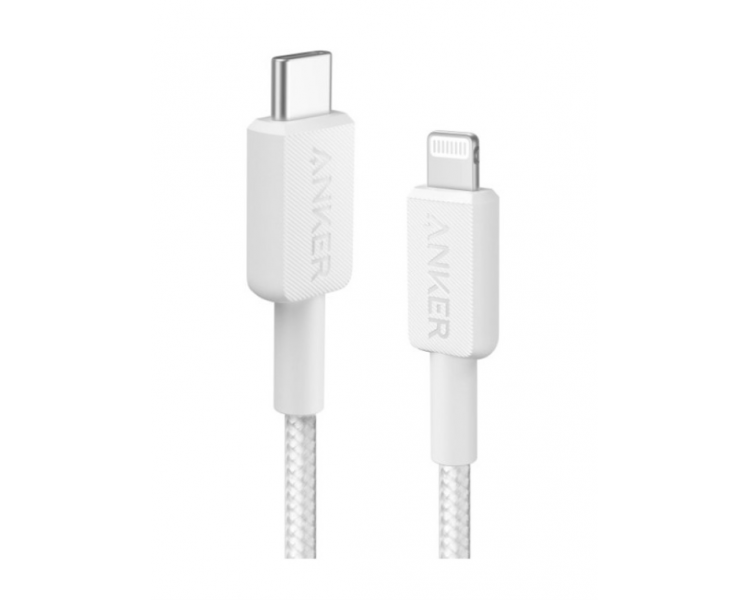 CABLE ANKER 322 USB C A LIGTHNING CABLE TRENZADO 09M BLANCO