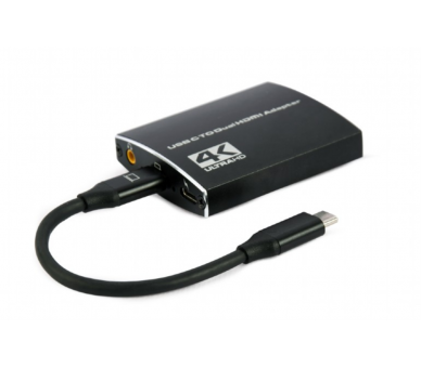 ADAPTADOR USB C A DOBLE HDMI 4K 60HZ NEGRO