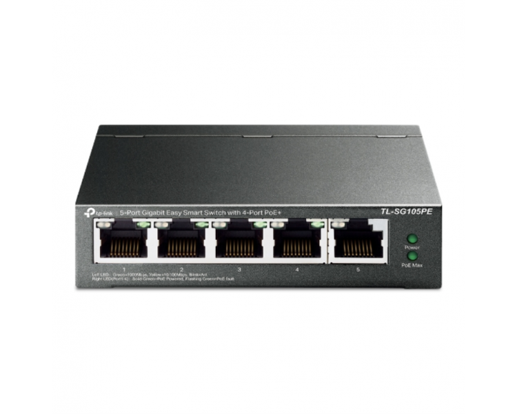 SWITCH TP LINK 5 PORT GIGABIT EASY SMART 4 PORT POE