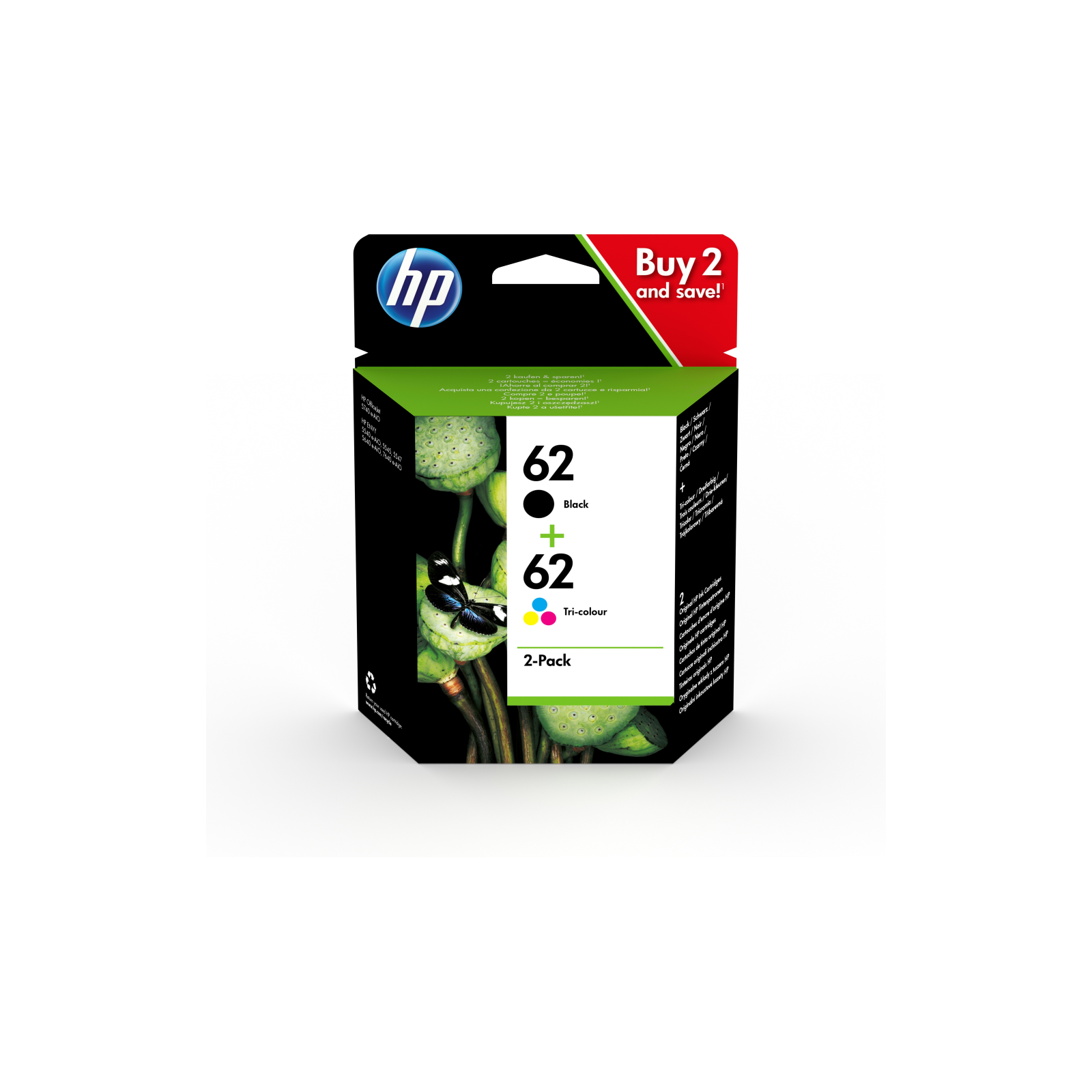 TINTA HP 62 PACK AHORRO NEGRO TRICOLOR