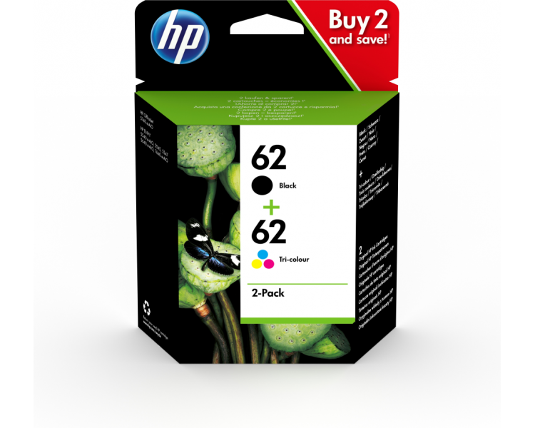 TINTA HP 62 PACK AHORRO NEGRO TRICOLOR