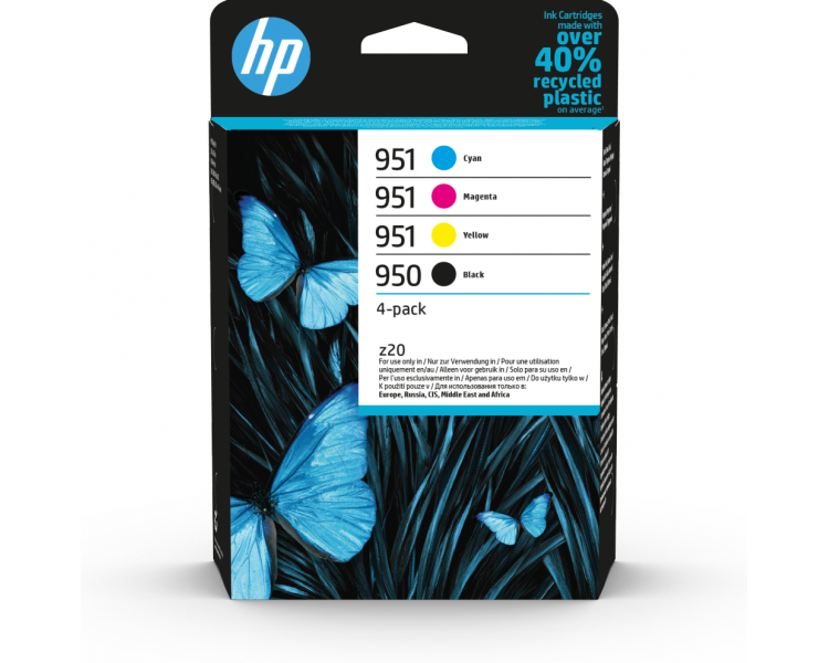 TINTA HP PACK 950 NEGRO Y 951 CIAN MAGENTA AMARILLO