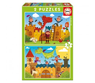 Puzzles Dragones y Caballeros 2x48pz