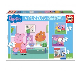 Puzzles progresivos Peppa Pig 12-20-25-25pz