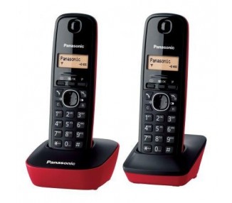 Teléfono Fijo Inalámbrico Dect Panasonic Kx-Tg1612 Negro/Roj