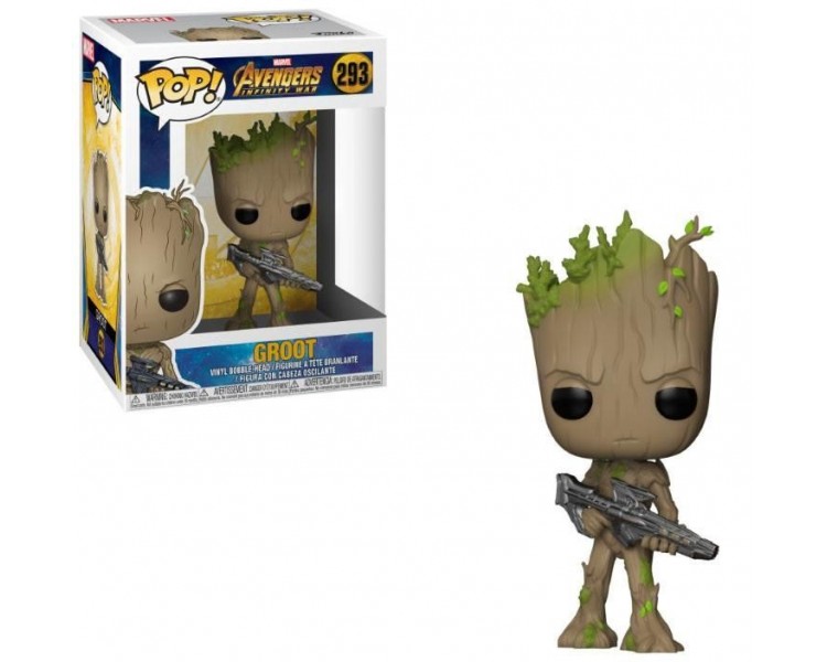 Figura Pop Marvel Avengers Infinity War Teen Groot With Gun