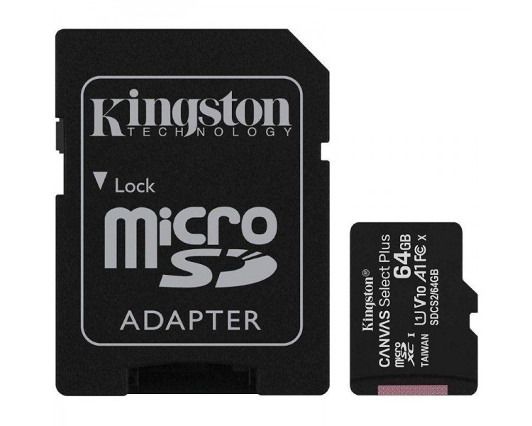 Tarjeta De Memoria Kingston Canvas Select Plus 64Gb Microsd