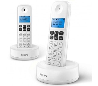 Teléfono Fijo Inalámbrico Philips D1612W/34/ Pack Duo/ Blanc