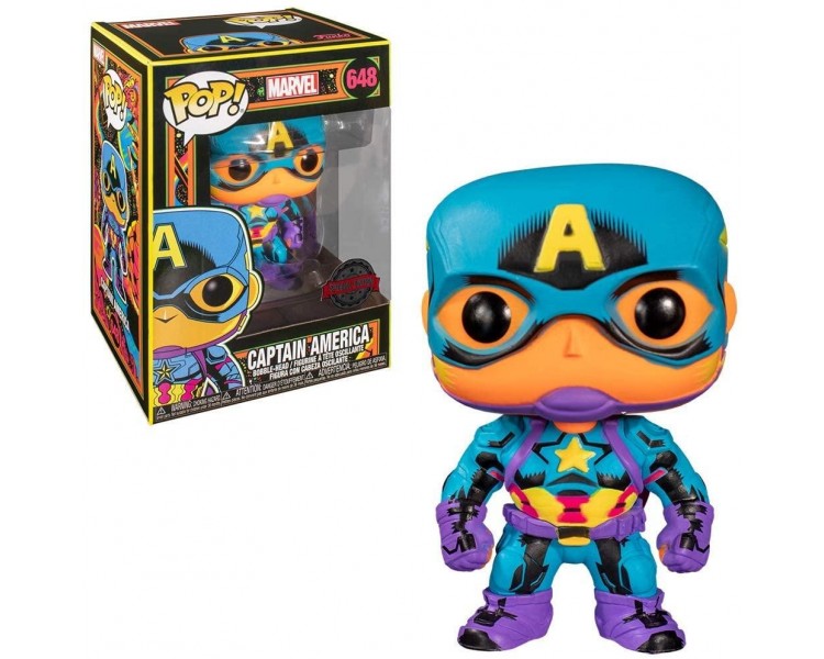 Figura Pop Marvel Captain America Black Light Exclusive