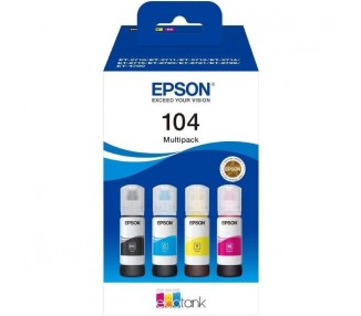 Botella De Tinta Original Epson Nº104 Multipack/ Negro/ Cian